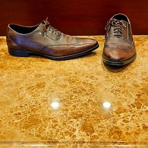 MEN'S ZARA BROWN LEATHER DRESS SHOES SZ 8.5 $150